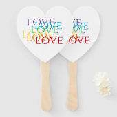 RAINBOW LIEBE Herzform Handfächer (Vorne und Hinten)