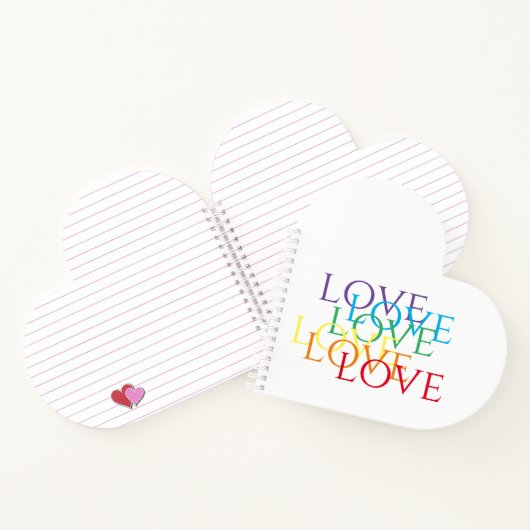 RAINBOW-LIEBE-Herzform-Notebook Notizblock (Innenseite)