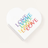 RAINBOW-LIEBE-Herzform-Notebook Notizblock (Vorderseite)