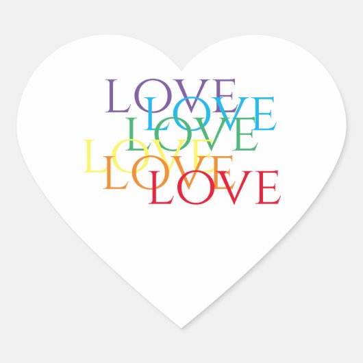 RAINBOW LIEBE Herzkleber Herz-Aufkleber (Vorderseite)