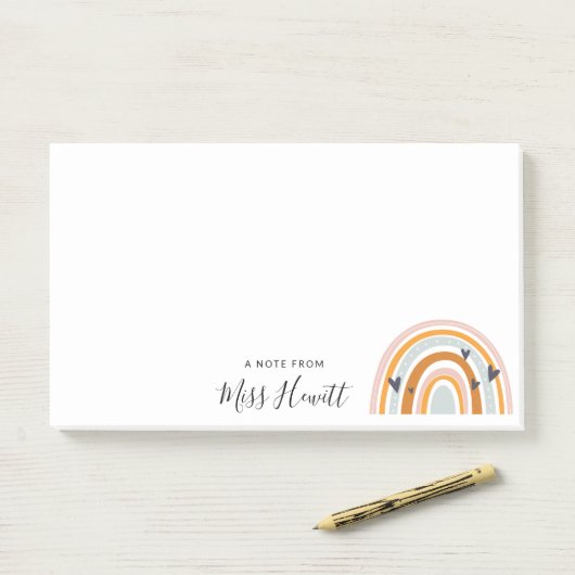 Rainbow Liebe Herzlehrer Postit Notes Post-it Klebezettel (Auf Schreibtisch)