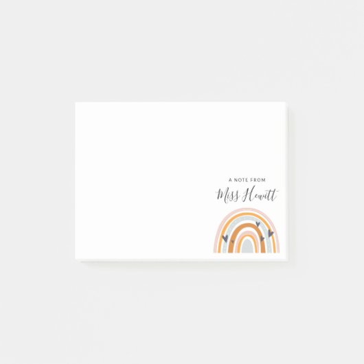 Rainbow Liebe Herzlehrer Postit Notes Post-it Klebezettel (Vorderseite)