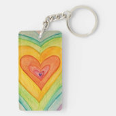 Rainbow Liebe Herzlich Willkommen in Word Art Cust Schlüsselanhänger (Rückseite)