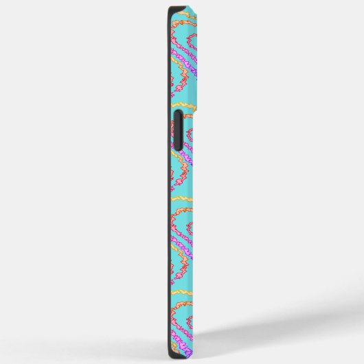 Rainbow Liebe Herzmuster über Aquamarinem Licht Case-Mate iPhone Hülle (Rückseite / Rechts)