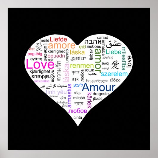 Rainbow Liebe Herztypografie Poster (Vorne)