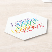RAINBOW LIEBE Hexagon Paper Untersetzer (angewinkelt)