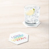 RAINBOW LIEBE Hexagon Paper Untersetzer (Vor Ort)