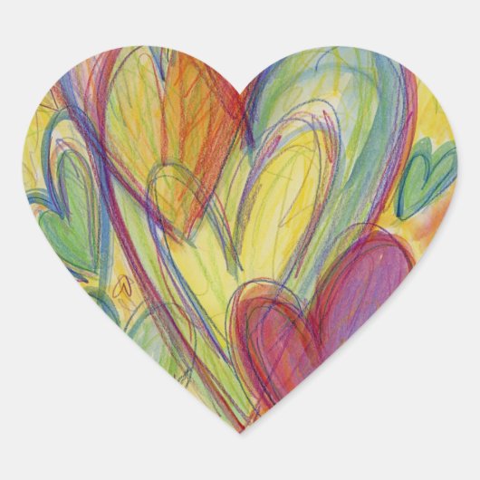 Rainbow-Liebe Hört Art Custom Decal Stickers (Vorderseite)