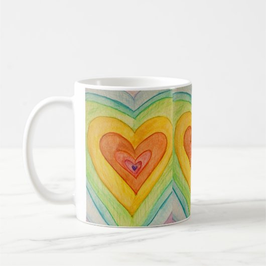 Rainbow Liebe Hört Art Kaffeekuchen Kaffeetasse (Links)