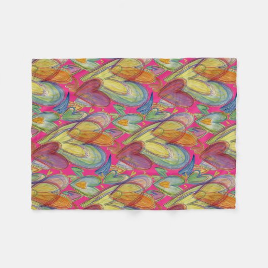 Rainbow Liebe Hört Gemütliches Fleece Keule (Vorderseite (Horizontal))