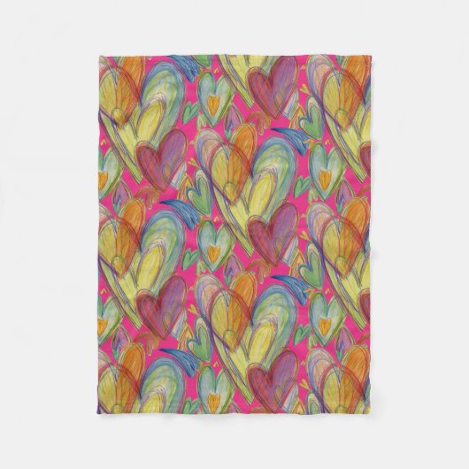 Rainbow Liebe Hört Gemütliches Fleece Keule (Vorderseite)