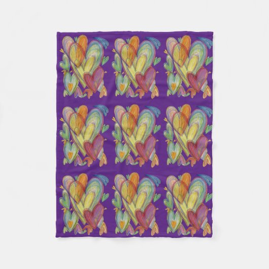 Rainbow Liebe Hört Gemütliches Fleece Keule (Vorderseite)