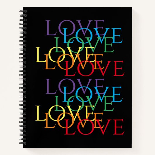 RAINBOW LIEBE II 8.5x11 Spiral-Notebook Notizblock (Vorderseite)