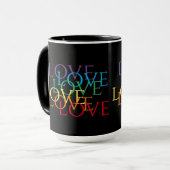 RAINBOW LIEBE II große schwarze Combo-Tasse Tasse (Vorderseite Links)
