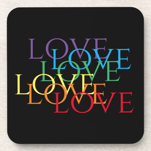 RAINBOW LIEBE II Hartkunststoff-Untersetzer Getränkeuntersetzer (Vorderseite)