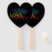 RAINBOW LIEBE II Herzform Handfächer (Vorne und Hinten)
