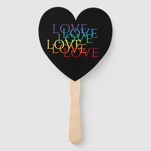 RAINBOW LIEBE II Herzform Handfächer (Vorderseite)