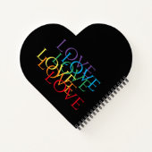 RAINBOW LIEBE II Herzform Notebook Notizblock (Rückseite)
