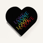 RAINBOW LIEBE II Herzform Notebook Notizblock (Vorderseite)
