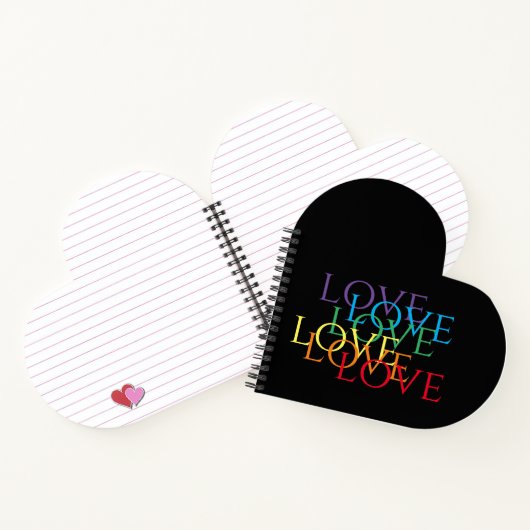 RAINBOW LIEBE II Herzform Notebook Notizblock (Innenseite)