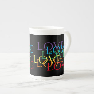 RAINBOW LIEBE II Knochen-China-Tasse Porzellantasse