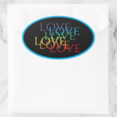 RAINBOW LIEBE II Oval Stickers / Blau (Tasche)