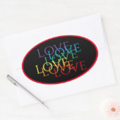 RAINBOW LIEBE II Oval Stickers / Rot (Umschlag)