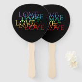 RAINBOW LIEBE II Paddelform Handfächer (Vorne und Hinten)