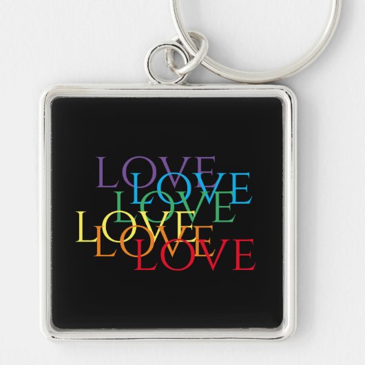 RAINBOW LIEBE II Premium Square Schlüsselanhänger (Vorne)