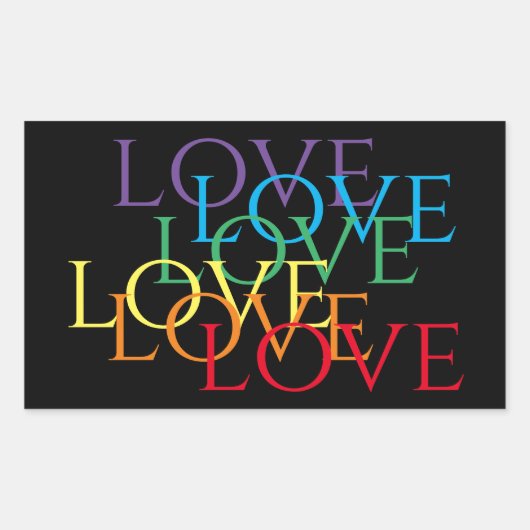 RAINBOW LIEBE II Rectangle Stickers (Vorderseite)