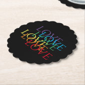 RAINBOW LIEBE II Scallout Round Paper Untersetzer (angewinkelt)