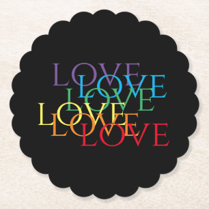 RAINBOW LIEBE II Scallout Round Paper Untersetzer