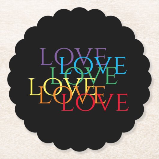 RAINBOW LIEBE II Scallout Round Paper Untersetzer (Vorderseite)