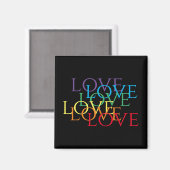 RAINBOW LIEBE II Square Magnet (Vorderseite/Rückseite)