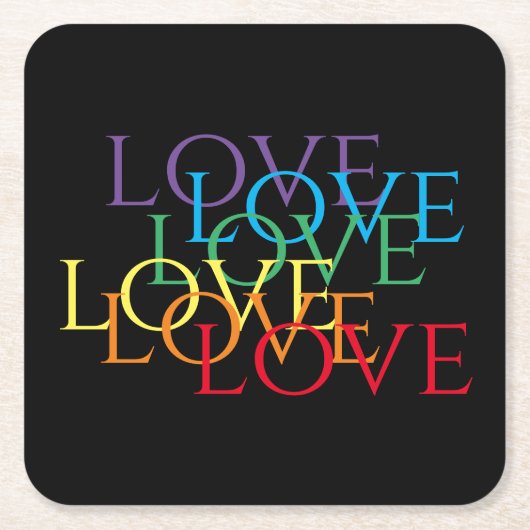 RAINBOW LIEBE II Square Paper Untersetzer (Vorderseite)
