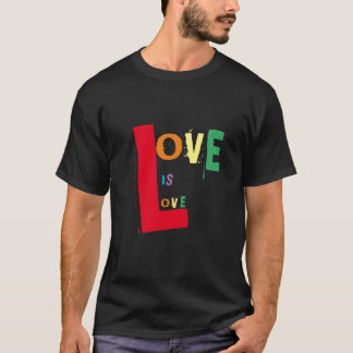 Rainbow-Liebe ist Liebe auf Schwarz T-Shirt