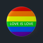 Rainbow Liebe ist Liebe Gay Pride LGBTQ Beautiful Button<br><div class="desc">Gay Pride Regenbogen Streifen Taste,  die Liebe liest ist Liebe. Niedliche LGBTQ-Unterstützung für alle Ihre schwulen,  lesbischen,  bisexuellen,  transgender und pansexuellen Freunde und Familienmitglieder. Förderung gleicher Rechte für alle Menschen,  unabhängig davon,  wer sie Liebe haben und wie sie Geschlechteridentifikation aufweisen. Ein niedliches,  fortschrittliches Design für die LGBT-Gemeinschaft.</div>