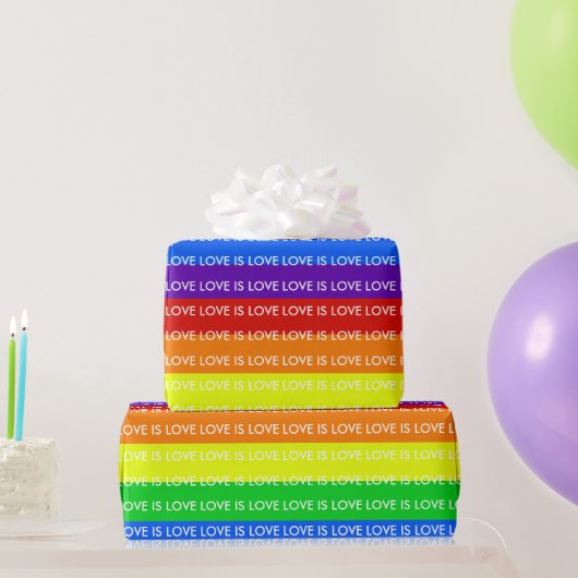 Rainbow Liebe ist Liebe Gay Pride LGBTQ Beautiful Geschenkpapier (Partygeschenke)