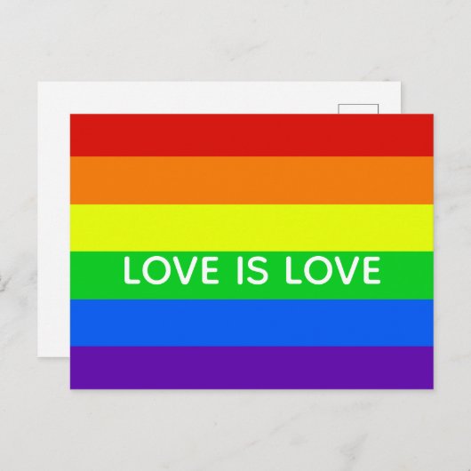 Rainbow Liebe ist Liebe Gay Pride LGBTQ Beautiful Postkarte (Vorne/Hinten)