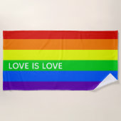 Rainbow Liebe ist Liebe Gay Pride LGBTQ Beautiful Strandtuch (Vorderseite)