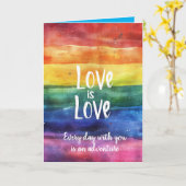Rainbow Liebe ist Liebe LGBTQ Valentinkarte Karte (Gelbe Blume)