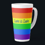 Rainbow-Liebe ist Liebe Milchtasse<br><div class="desc">LGBTQ Pride latte Tasse für alle Ihre schwulen, lesbischen, bisexuellen, transgender und pansexuellen Freunde und Familienmitglieder. Förderung gleicher Rechte für alle Menschen, unabhängig davon, wer sie Liebe haben und wie sie Geschlechteridentifikation aufweisen. Ein niedliches, fortschrittliches Geschenk für die LGBT-Gemeinschaft. Liebe ist Liebe oder fügen Sie Ihren eigenen Namen oder benutzerdefinierten...</div>