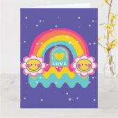 Rainbow-Liebe Karte (Gelbe Blume)