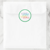 RAINBOW-LIEBE Kleine runde Sticker / Grün (Tasche)