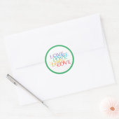 RAINBOW-LIEBE Kleine runde Sticker / Grün (Umschlag)