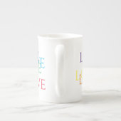RAINBOW-LIEBE Knochen-China-Tasse Porzellantasse (Rückseite)