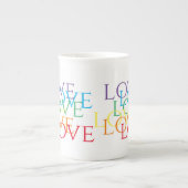 RAINBOW-LIEBE Knochen-China-Tasse Porzellantasse (Vorderseite)