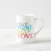 RAINBOW-LIEBE Knochen-China-Tasse Porzellantasse (Rechts)