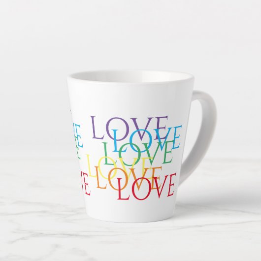RAINBOW LIEBE Latte Tasse (Rechte Ecke)