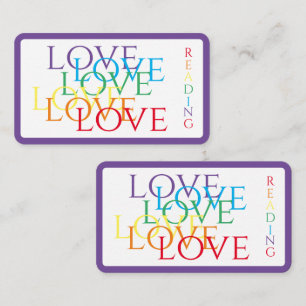 RAINBOW-LIEBE-Lesezeichen - 3.5x2-Karte / Lila Mitteilungskarte